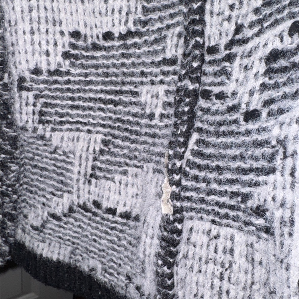 Free people mixed knit maxi cardigan sweater Harlow black white size small - Picture 11 of 11